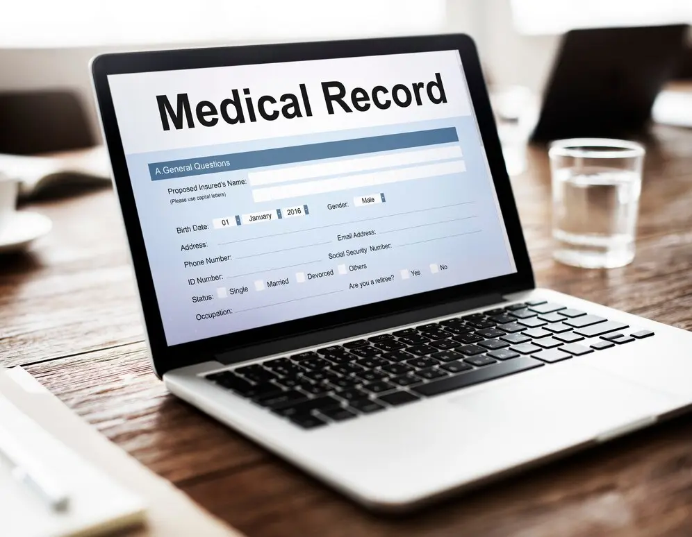 primary care medical record on a laptop screen in miami