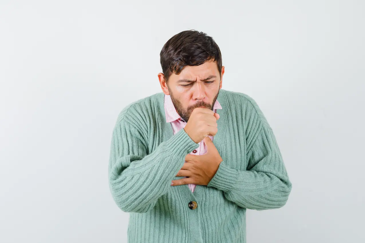 a man with a pneumonia cough